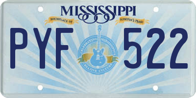 MS license plate PYF522