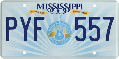 MS license plate PYF557