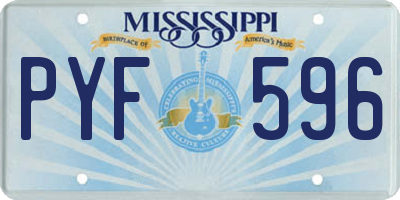 MS license plate PYF596