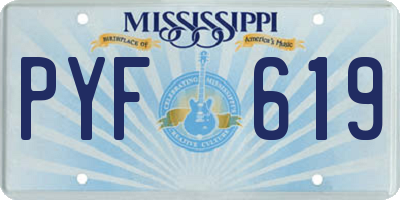MS license plate PYF619