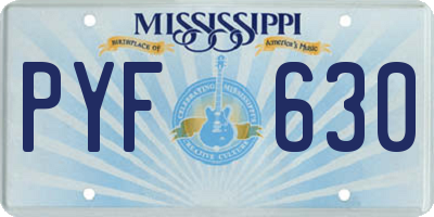 MS license plate PYF630
