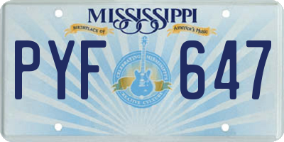 MS license plate PYF647