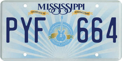 MS license plate PYF664