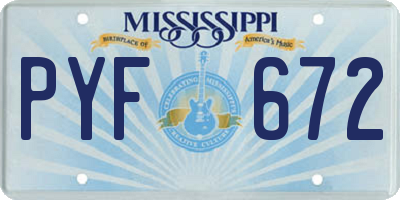 MS license plate PYF672