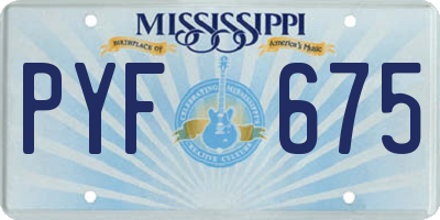 MS license plate PYF675