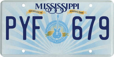 MS license plate PYF679
