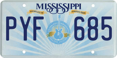 MS license plate PYF685