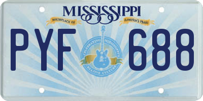 MS license plate PYF688