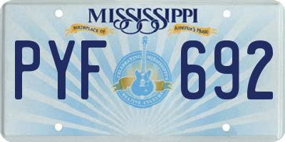 MS license plate PYF692