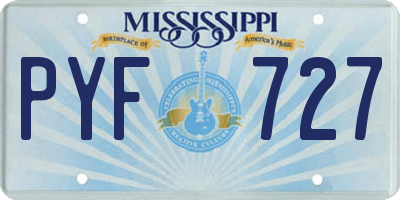 MS license plate PYF727