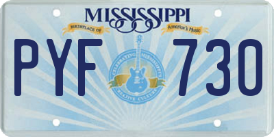 MS license plate PYF730