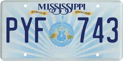 MS license plate PYF743