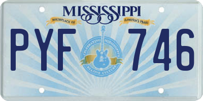 MS license plate PYF746