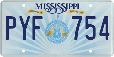 MS license plate PYF754
