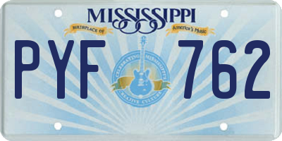 MS license plate PYF762