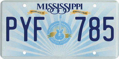MS license plate PYF785