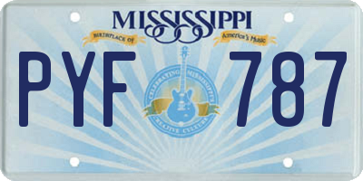 MS license plate PYF787