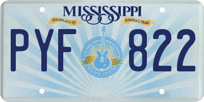 MS license plate PYF822