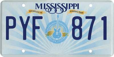 MS license plate PYF871