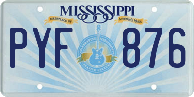 MS license plate PYF876