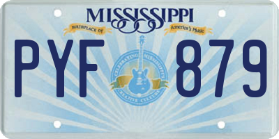 MS license plate PYF879