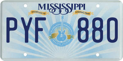 MS license plate PYF880