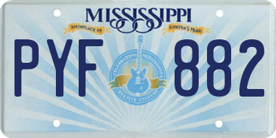 MS license plate PYF882