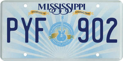 MS license plate PYF902