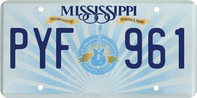 MS license plate PYF961