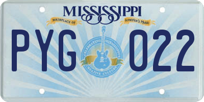 MS license plate PYG022