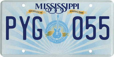 MS license plate PYG055