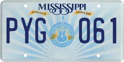 MS license plate PYG061