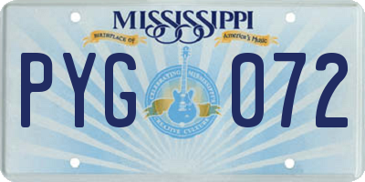 MS license plate PYG072