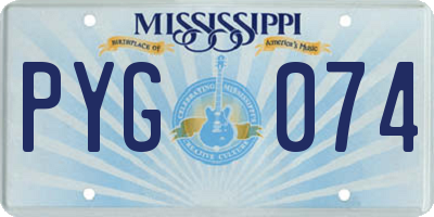 MS license plate PYG074