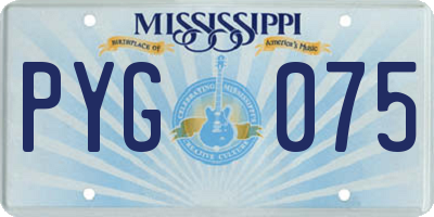 MS license plate PYG075