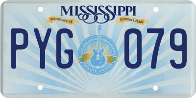 MS license plate PYG079