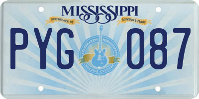 MS license plate PYG087