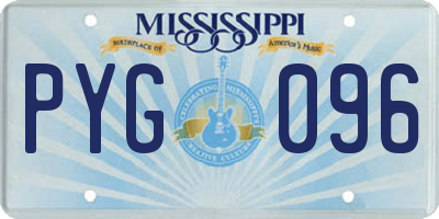 MS license plate PYG096