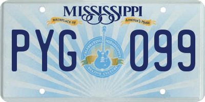 MS license plate PYG099