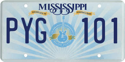 MS license plate PYG101