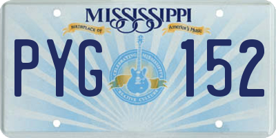 MS license plate PYG152