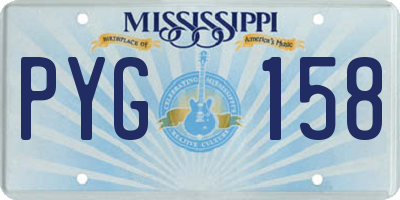 MS license plate PYG158