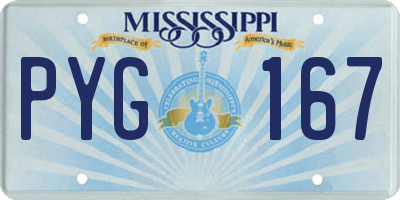 MS license plate PYG167