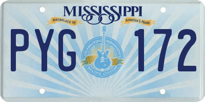 MS license plate PYG172