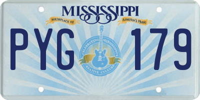MS license plate PYG179