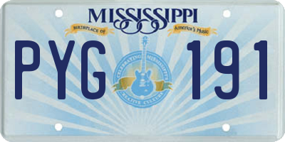MS license plate PYG191
