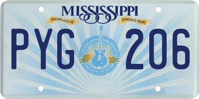 MS license plate PYG206
