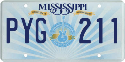 MS license plate PYG211