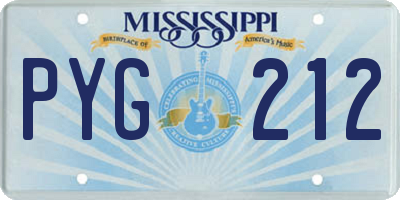 MS license plate PYG212