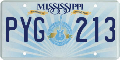MS license plate PYG213